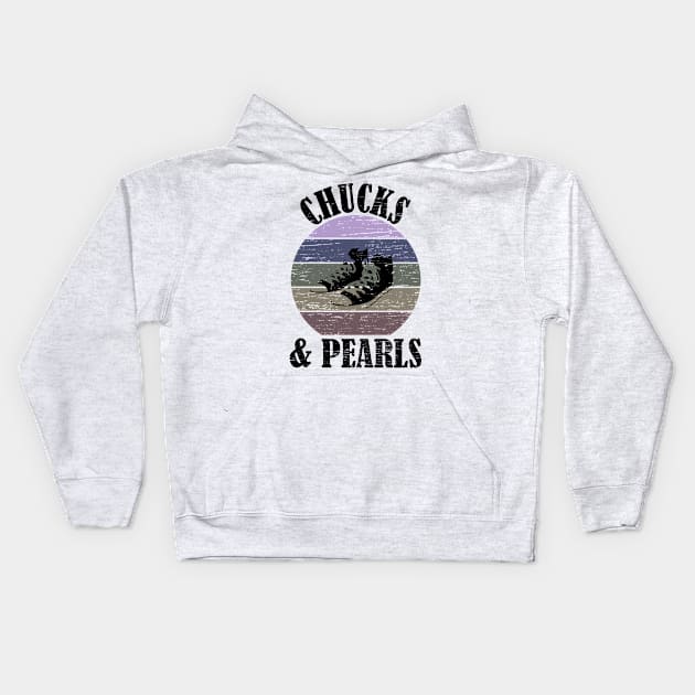 Chucks and Pearls Vintage Kids Hoodie by Mathew Graphic